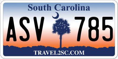 SC license plate ASV785