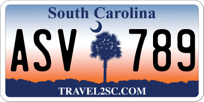 SC license plate ASV789
