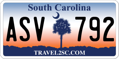 SC license plate ASV792