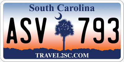SC license plate ASV793