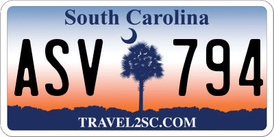 SC license plate ASV794