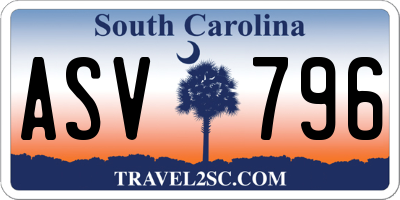 SC license plate ASV796