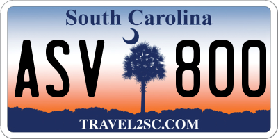 SC license plate ASV800