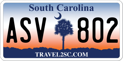 SC license plate ASV802