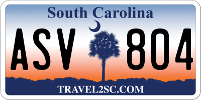 SC license plate ASV804