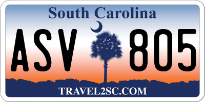 SC license plate ASV805
