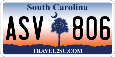 SC license plate ASV806