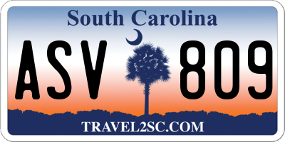 SC license plate ASV809