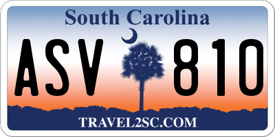 SC license plate ASV810