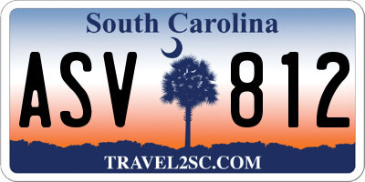 SC license plate ASV812
