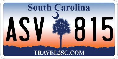 SC license plate ASV815