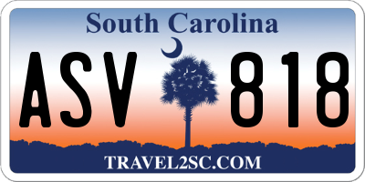 SC license plate ASV818