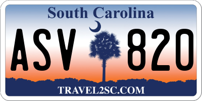 SC license plate ASV820