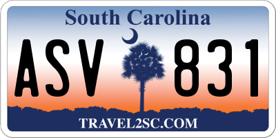 SC license plate ASV831