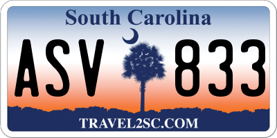 SC license plate ASV833