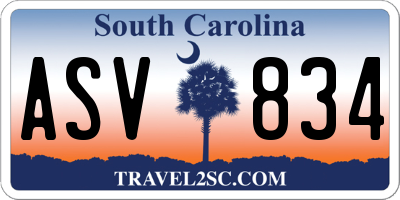 SC license plate ASV834