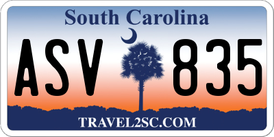 SC license plate ASV835