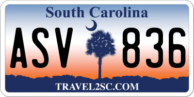 SC license plate ASV836