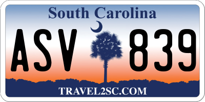 SC license plate ASV839