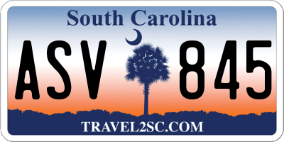SC license plate ASV845