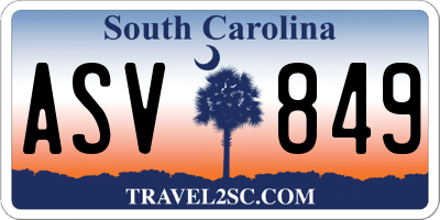 SC license plate ASV849