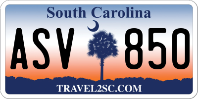SC license plate ASV850