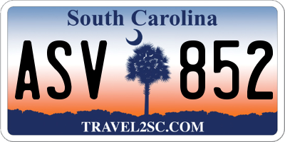 SC license plate ASV852