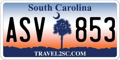 SC license plate ASV853