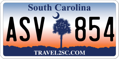 SC license plate ASV854