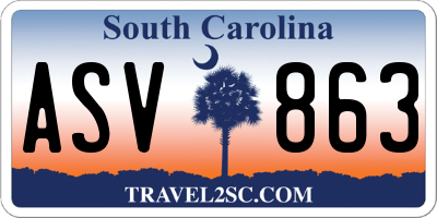 SC license plate ASV863