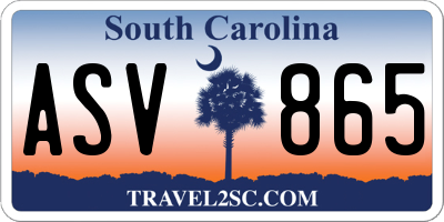 SC license plate ASV865