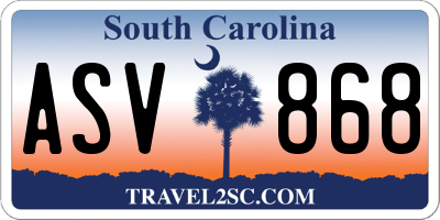 SC license plate ASV868