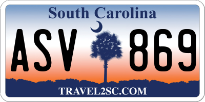 SC license plate ASV869