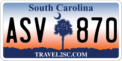 SC license plate ASV870