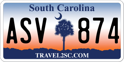 SC license plate ASV874