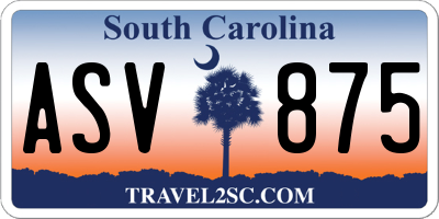 SC license plate ASV875