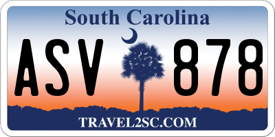 SC license plate ASV878