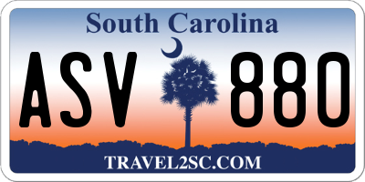 SC license plate ASV880