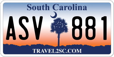 SC license plate ASV881