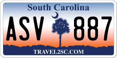 SC license plate ASV887