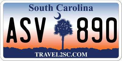 SC license plate ASV890