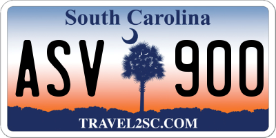 SC license plate ASV900