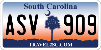 SC license plate ASV909