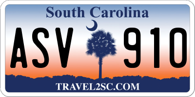 SC license plate ASV910