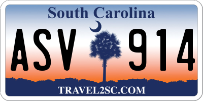 SC license plate ASV914