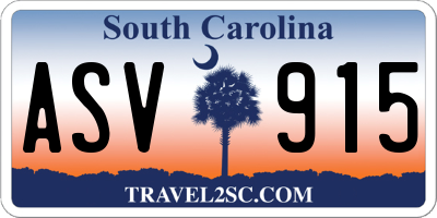 SC license plate ASV915