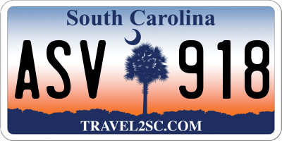 SC license plate ASV918