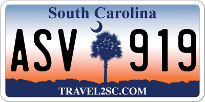 SC license plate ASV919