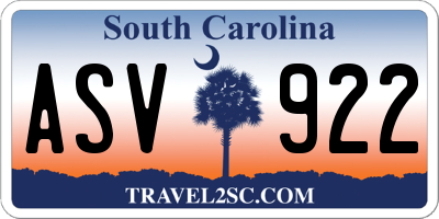 SC license plate ASV922