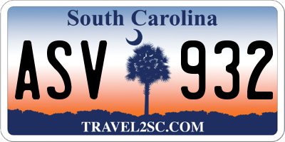 SC license plate ASV932